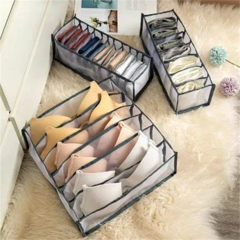 

Underwear Storage Box Compartment Multi-size Foldable Underwear Closet Drawer Divider Lidded Closet Sock Organizer Storage Boxs