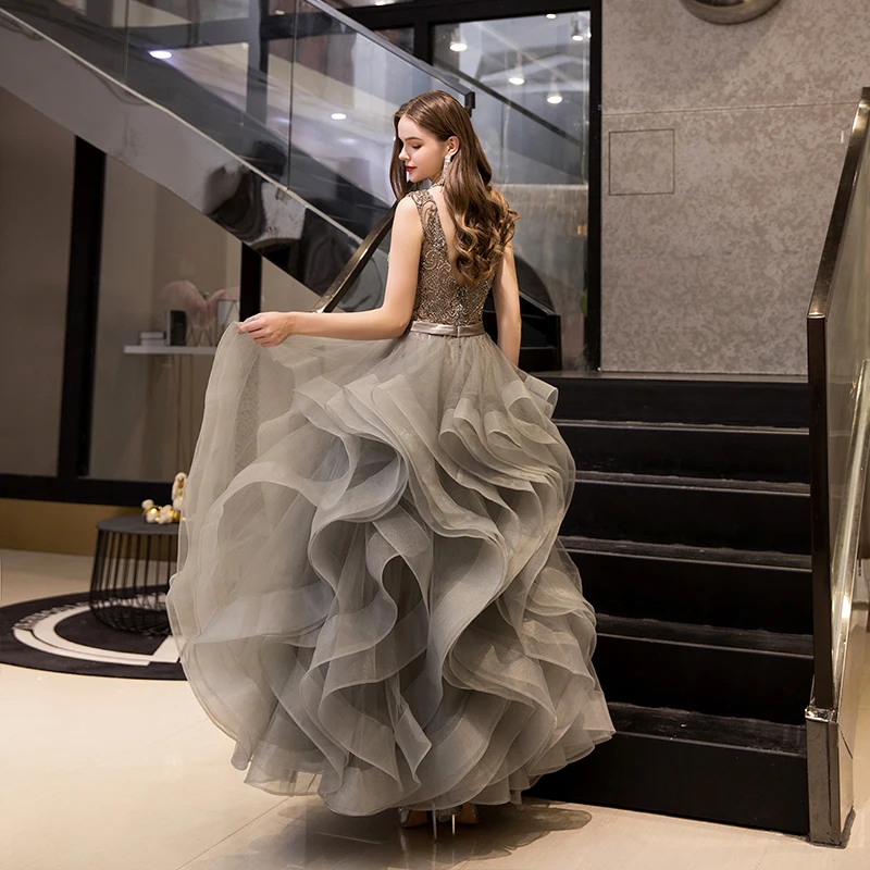 SSYFashion банкет High-end роскошный темно-красный красное вечернее платье с v-образным вырезом, Crstal Бисер длиной до пола вечернее платье для выпускного вечера; Robe De Soiree