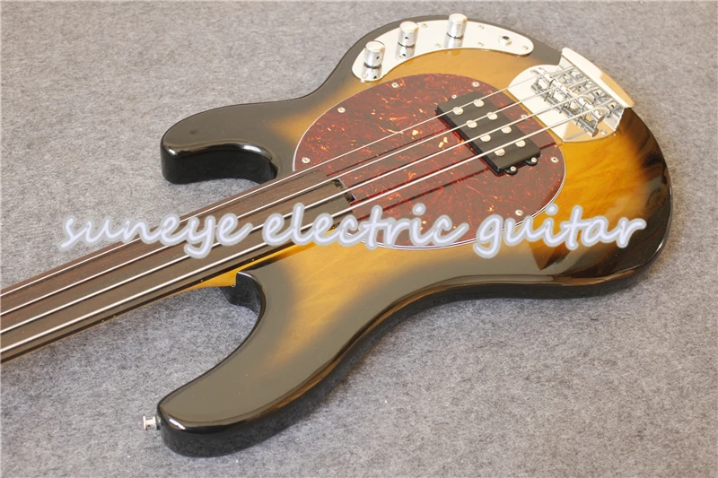 

Hot Sale Fretless Electric Bass Guitar 4 String Vintage Sunburst Glossy Finish 4 Strings Bass Guitar Left Handed Available