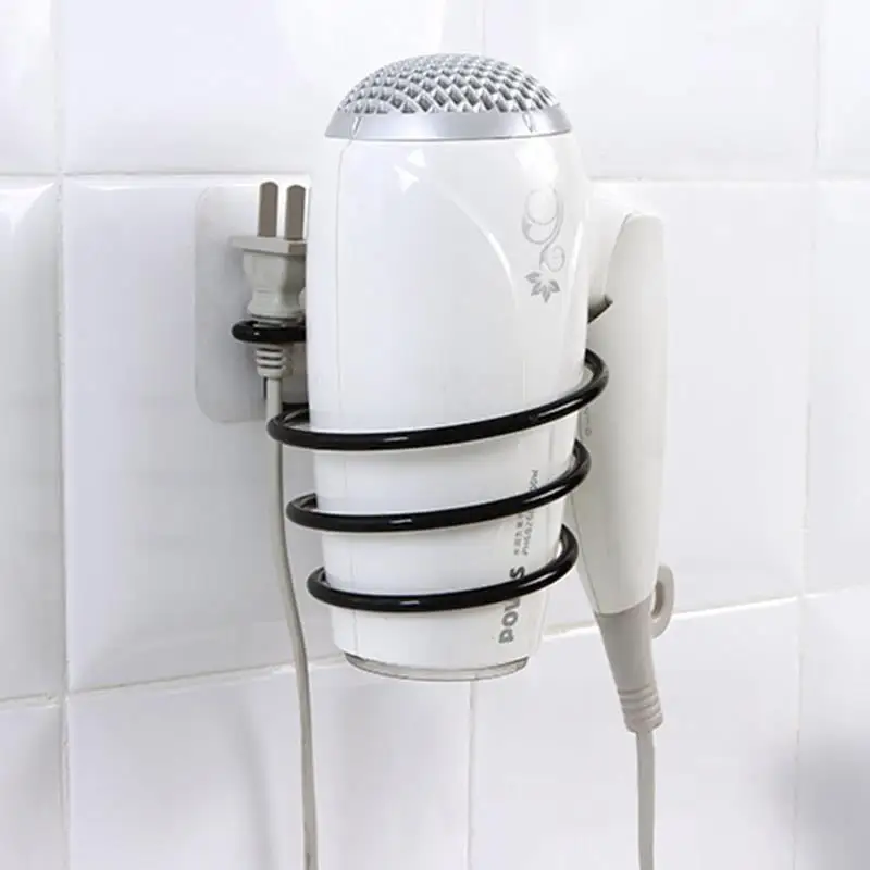 

Bathroom Wall Mount Hair Dyer Hanging Rack Adhesive Hair Dryer Holder Shelf