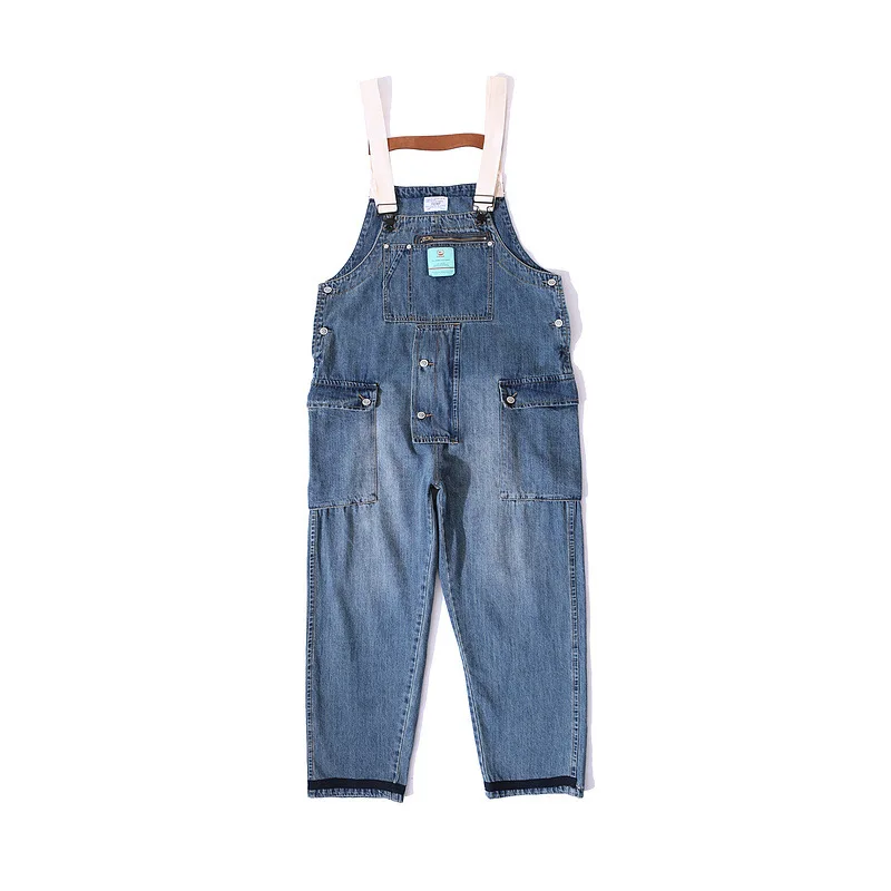 

Tkpa overalls men's suspender jeans trendy brand workers loose casual suspenders men's trendy