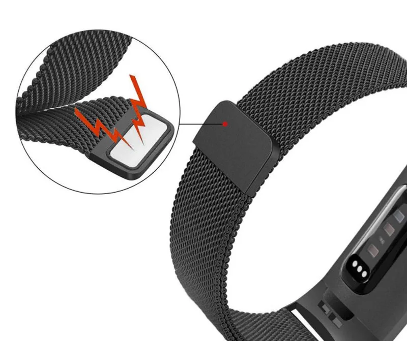 

CARLYWET Stainless Steel Rose Gold Magnetic Milanese Loop Band Replacement Wristband Strap Watchband for Fitbit Charge 2 Charge3