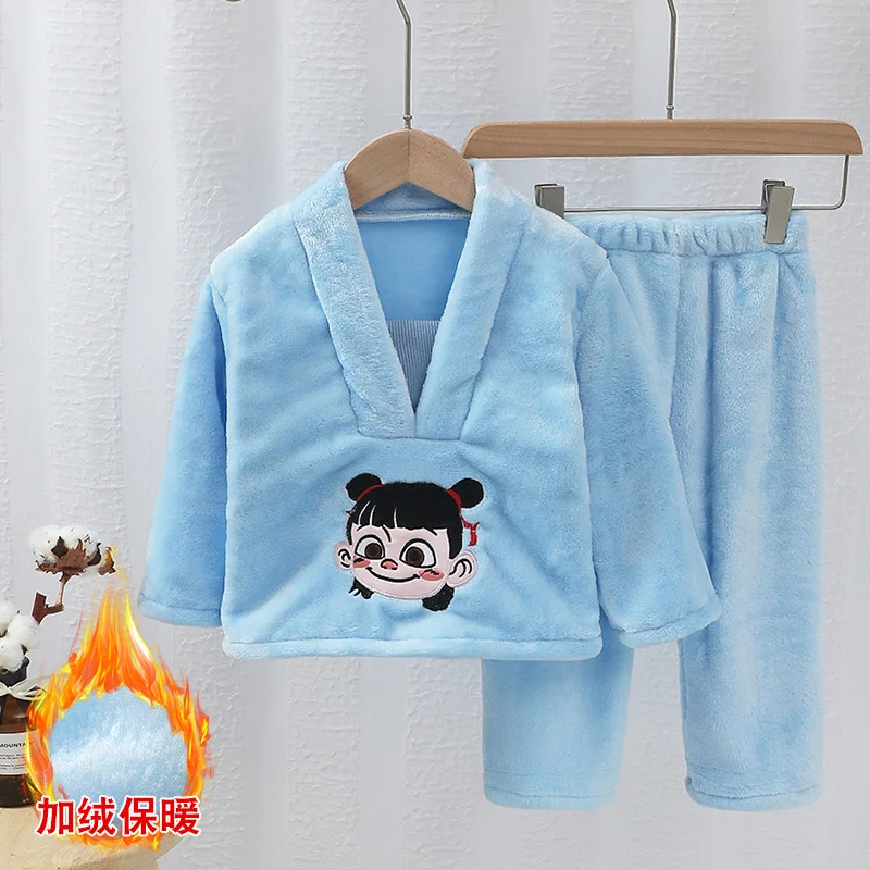 2020 взрывоопасные модели пижамы для мальчиков и девочек на осень зиму утепленный