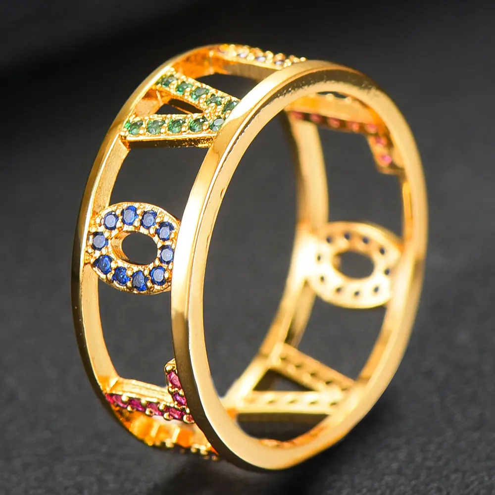 GODKI элегантные бразильские инициальные штабелируемые кольца для женщин