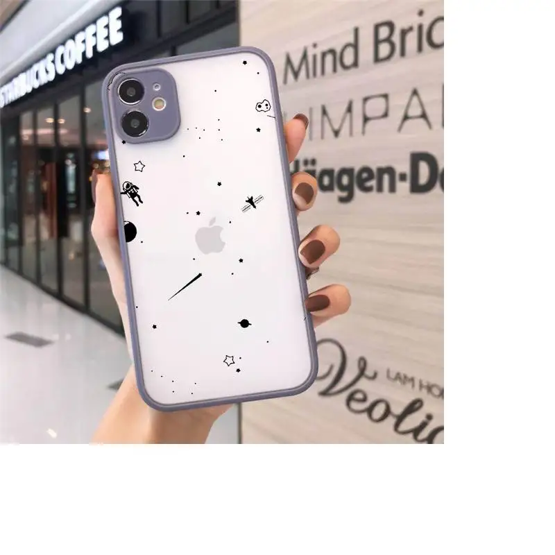 

Creativity Starry sky galaxy universe Phone Cases Matte Transparent For iPhone 12 Mini 11 Pro XR XS Max 7 8 Plus