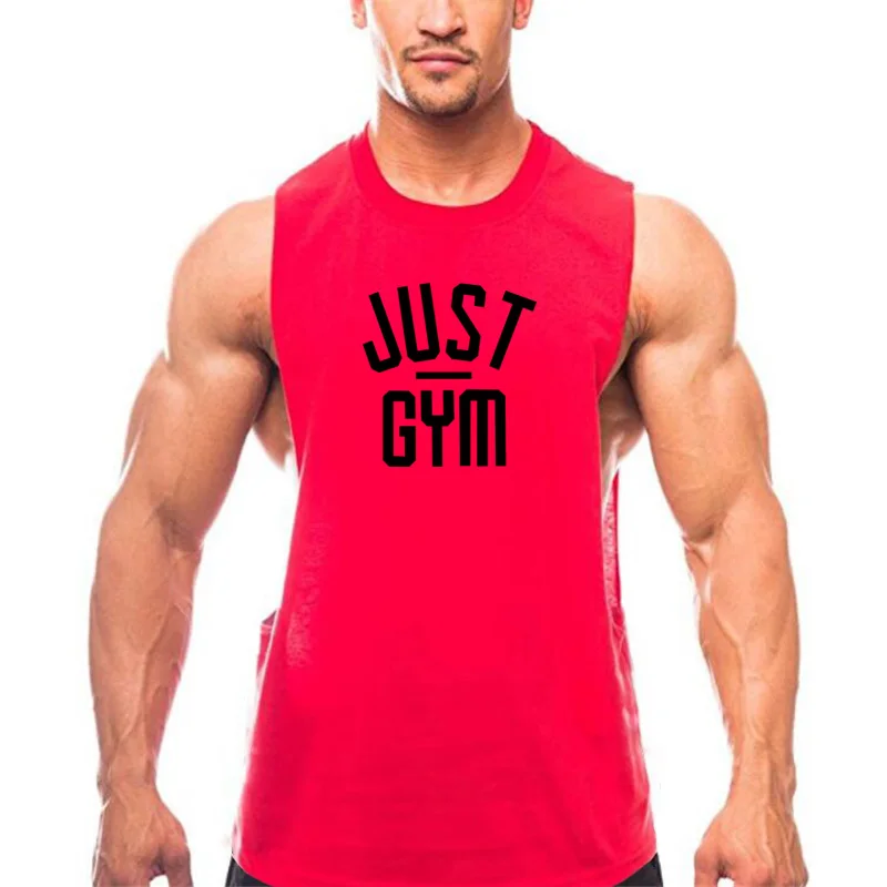 Muscleguys бренд Canotte Бодибилдинг капля пройма майка Мужская одежда для фитнеса и спортзала Tanktop майка без рукавов тренировочный жилет - Цвет: red155
