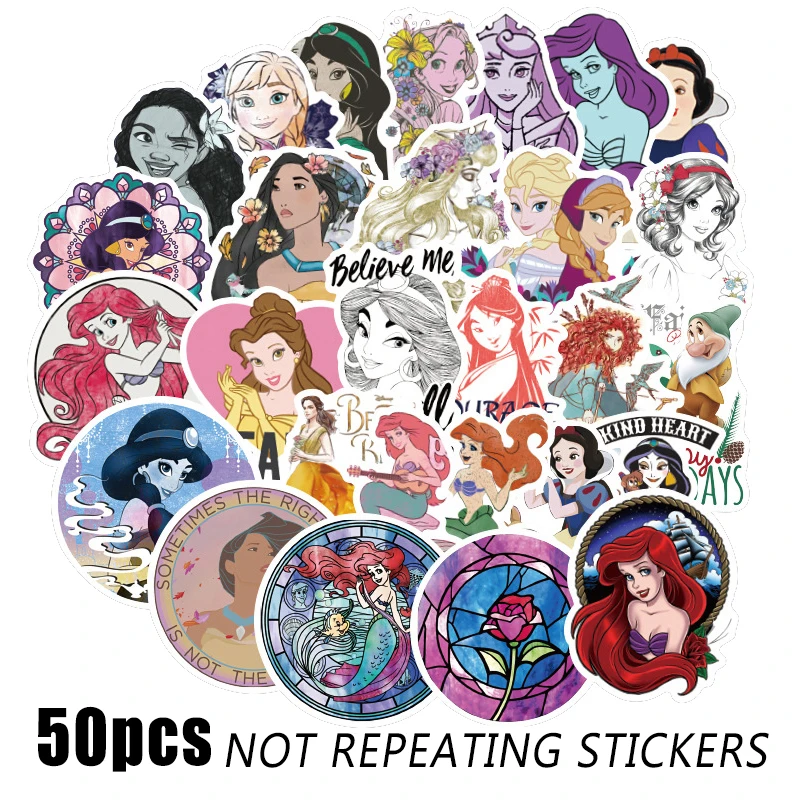 50pcs 50 шт. тату-наклейка принцесса в стиле панк для детей игрушка багаж скейтборд телефон на ноутбук мото велосипед стикер стены s F4 - Цвет: 50pcs