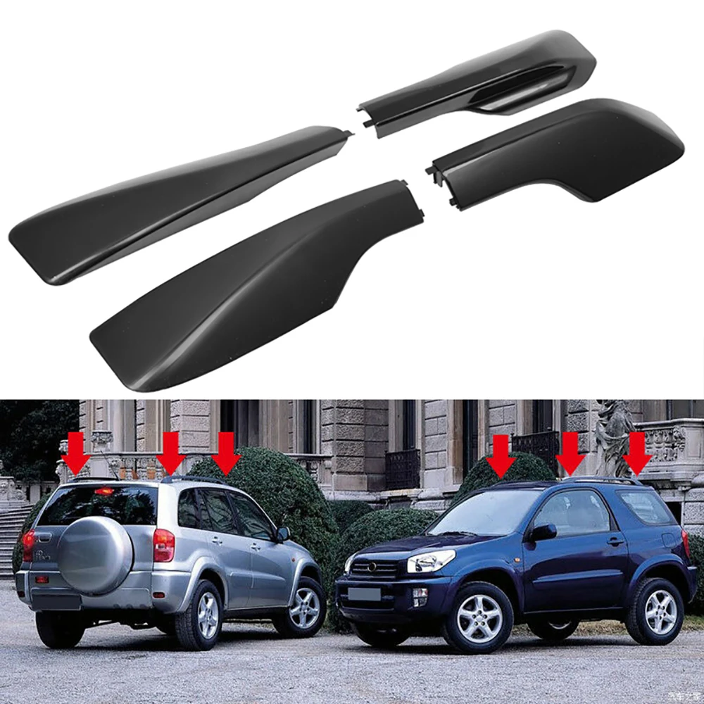 

Car Roof Racks Rail End Decorative Cover Shell Replace for Toyota RAV4 XA20 2001 2002 2003 2004 2005 Black Roof Rack Cover 4pcs