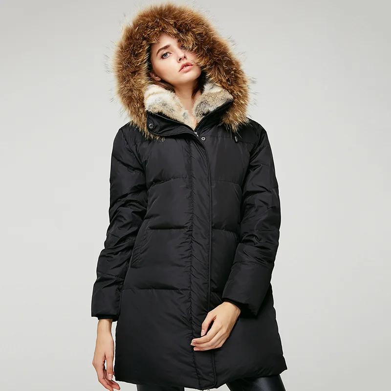 2019 женская утепленная куртка с капюшоном и большим карманом зимняя теплая со