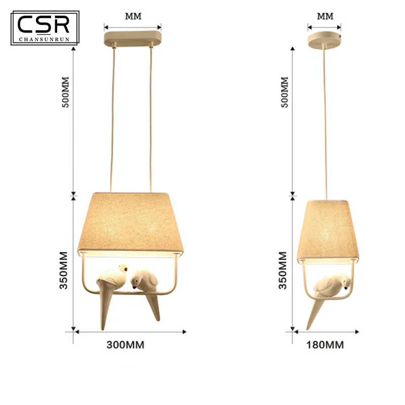 

Creative Bird Cloth Pendant Lamp Modern Fixture Home Hanging Lights for Bedroom Cafe Hotel Restaurant Living Room Decor Lighting