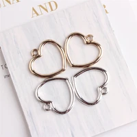 10pcslot 2728mm hollow geometry diy pendants charms heart shape metal alloy earring nacklace charm