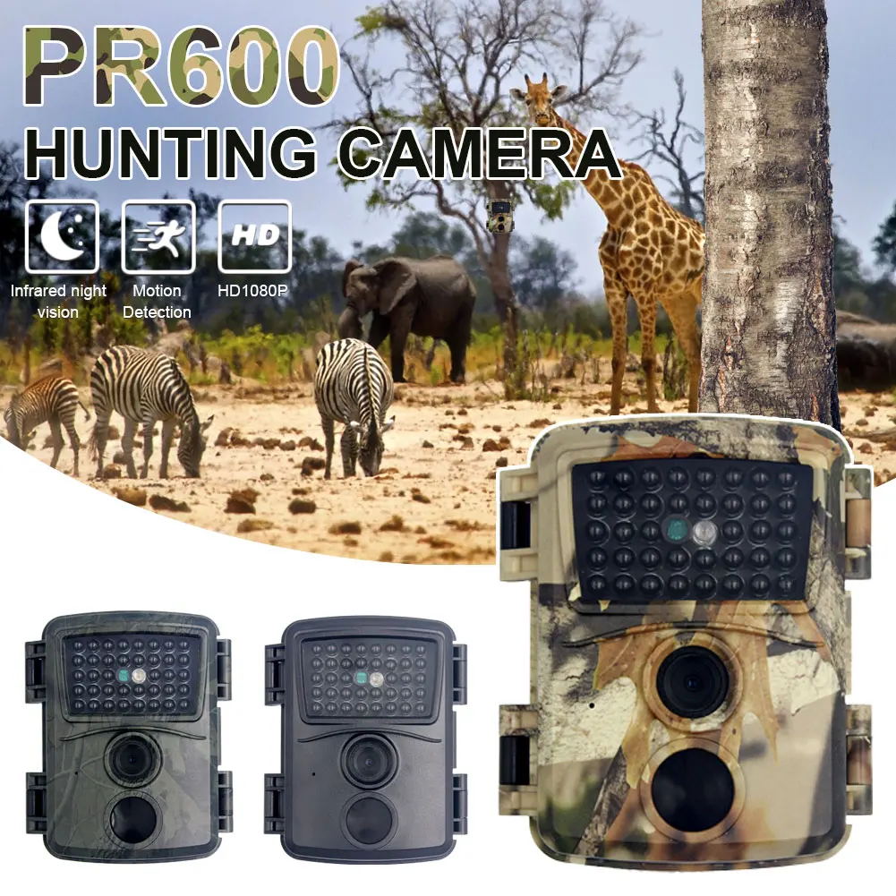 PR600 Hunting Camera Photo Trap 12MP Wildlife Trail with Night Vision Motion Trail Thermal Imager Video Cameras for Hunting