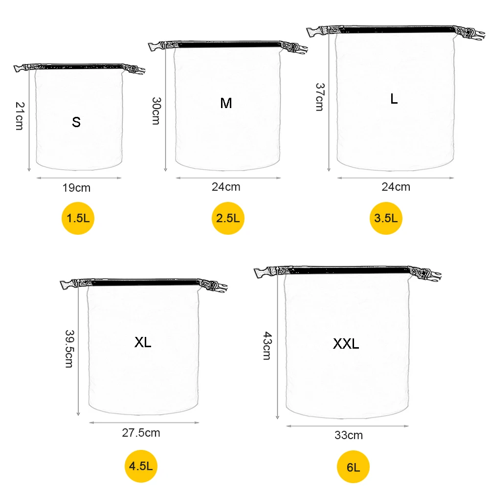 

5 PCS Waterproof Dry Bag Pack Sack Kayaking Storage Bag Swimming Rafting River Trekking Floating Sailing Boating