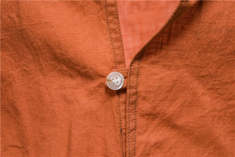 

New Design Hoodied Long Sleeve Linen Shirt Men Solid Color 100% Cotton Quality Pullover Shirt for Men Streetwear Men's Shirts
