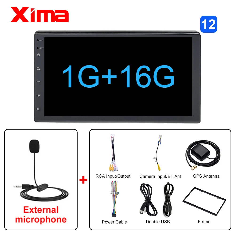 728-16-MIC XIMA Android9.0 2Din Car Radio Multimedia Player " Universal RAM2G GPS Navigation Audio Player For Nissan Toyota Hyundai Polo - Цвет: 728-16-MIC