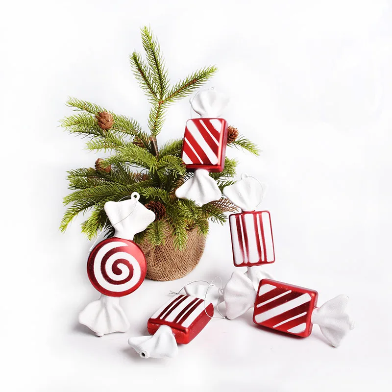 Подвесные Украшения для рождественской елки красно-белые 15 см яркие украшения |