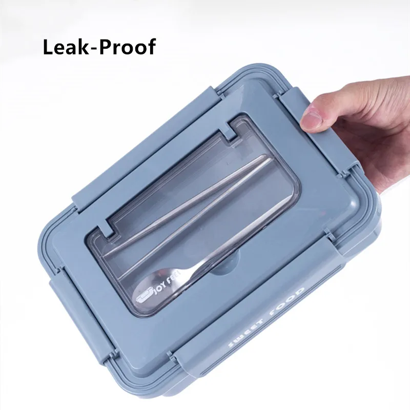 Портативный Ланч-бокс из нержавеющей стали 304 с ложкой модный набор для