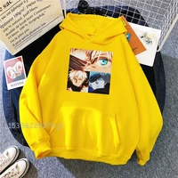 satoru gojo anime printing harajuku sweatshirt hoodies men crewneck fashion hooded casual streetwear warm cotton hoody