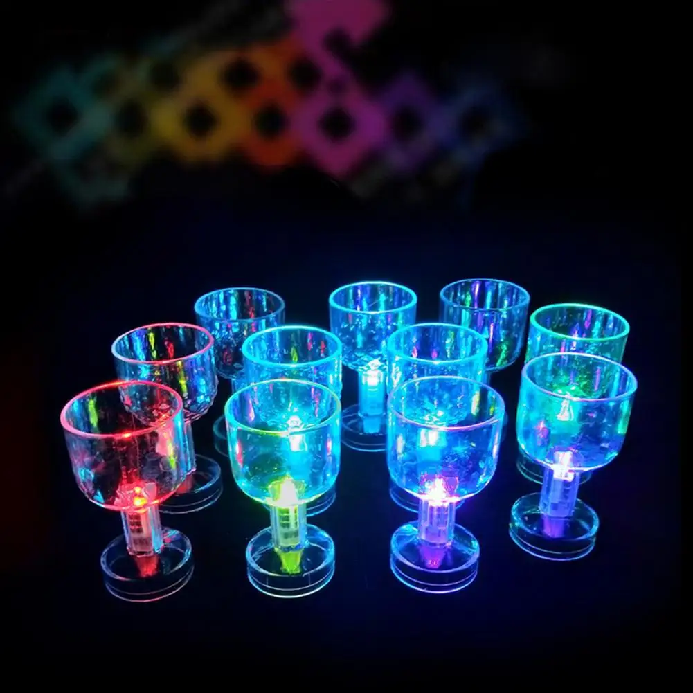 

50ml LED Cups Creative Drinking Mugs Flashing Color Changing Whisky Beer Wine Water Glass Drinkware Bar Kitchen Accessories 2021