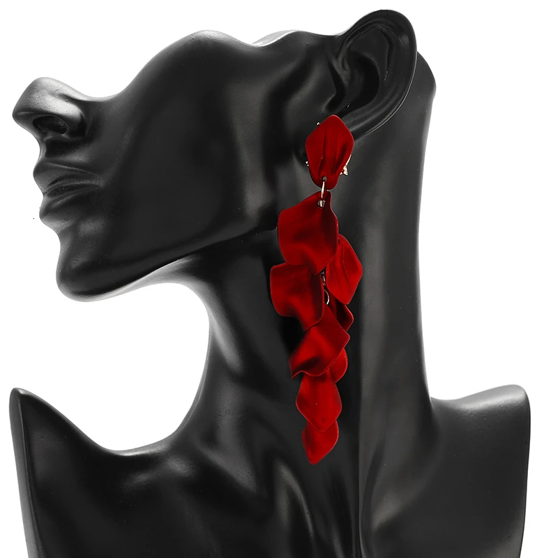 Женские серьги-подвески в форме капли JOUVAL большие массивные серьги с красным
