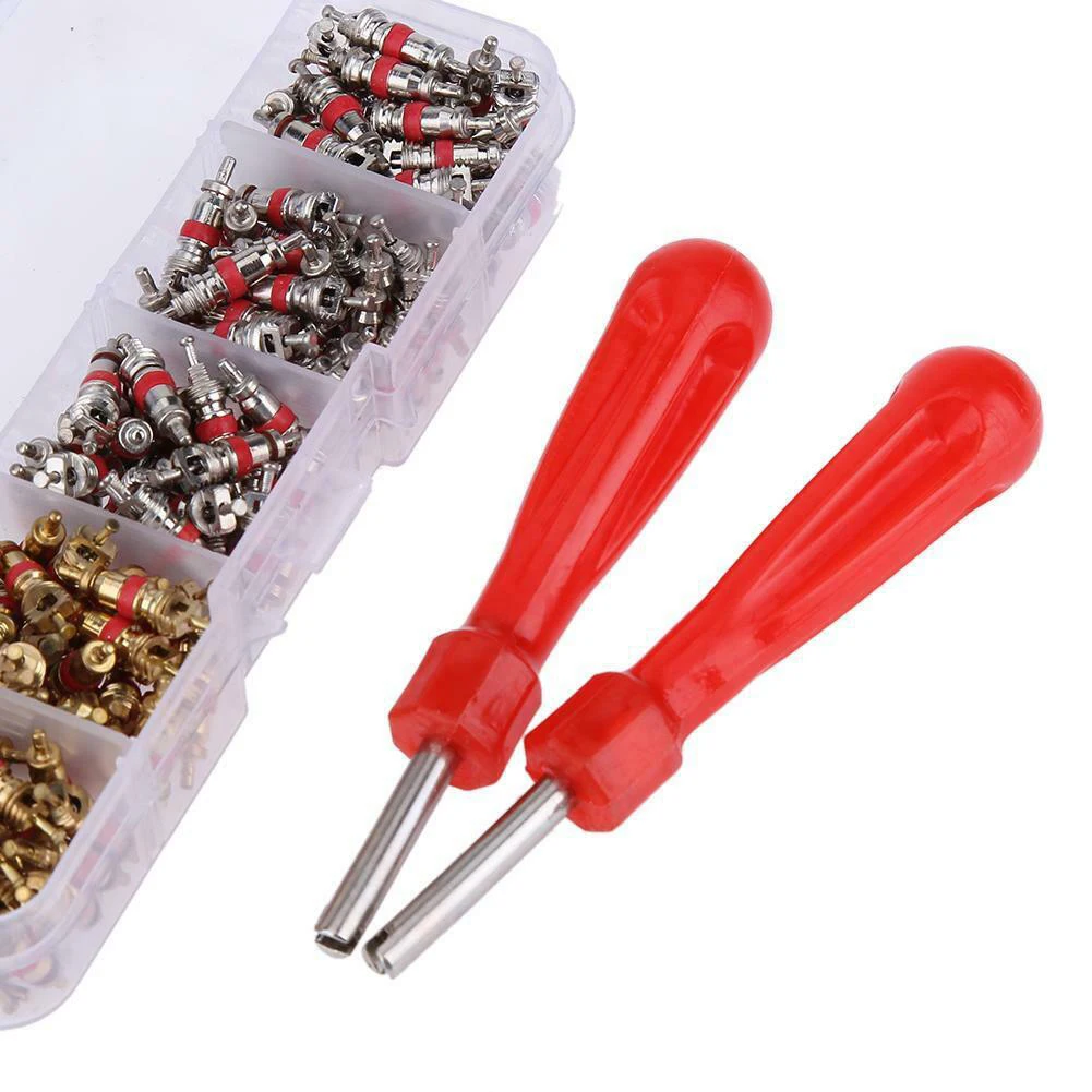 

242Pcs Car A/C Air Conditioning R134a Valve Core Assortment+Remover Tool Kit Set Handy Valve Core Removal Tool