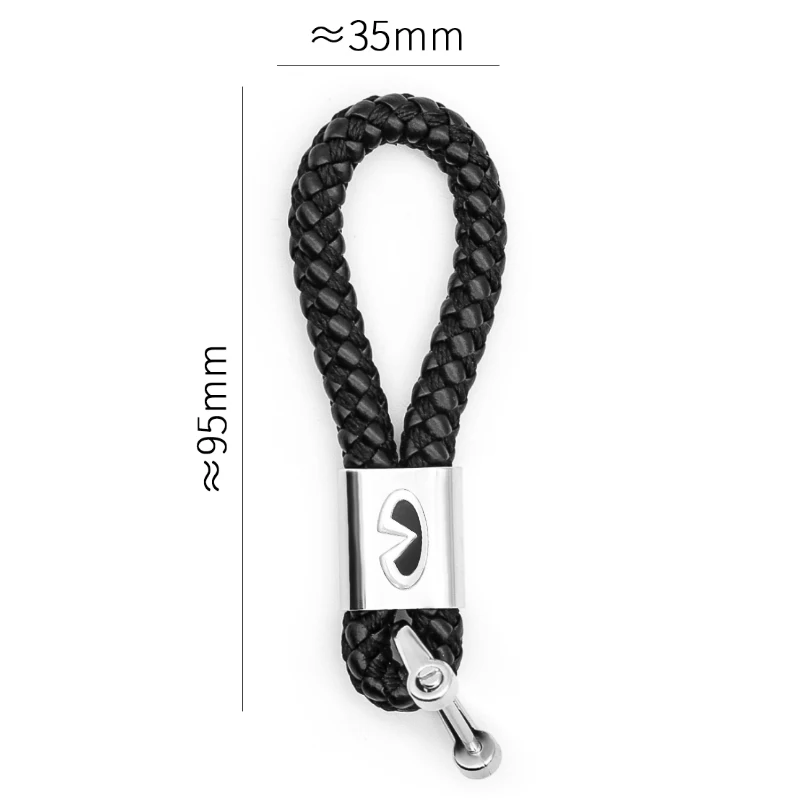 

Car 3D logo keychain metal + braided rope fashion leather key accessories for Q50 Q60 Q70 QX30 QX50 QX60 QX80 ESQ