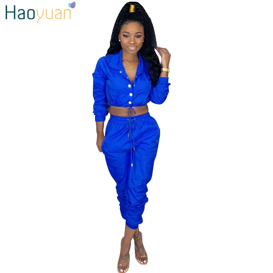 HAOYUAN, неоновый розовый комплект, спортивный костюм, спортивный костюм, праздничная одежда, сексуальная клубная одежда, комплект из 2 предметов, женский укороченный топ и штаны