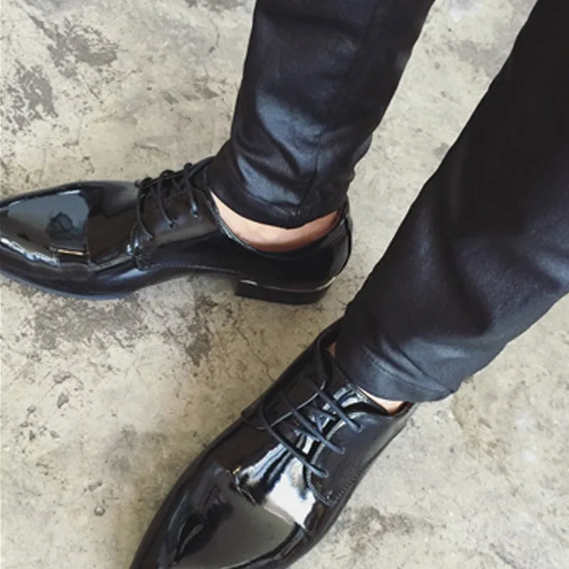 

Summer Mens Pu Leather Pants Fashion Korean Skinny Pencil Pants Stretchy Office Work Casual Long Trousers Leather Biker Pants