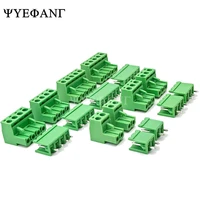 5sets 5 08 terminal block 5 08mm plug in 2 8p green male and female mating connector
