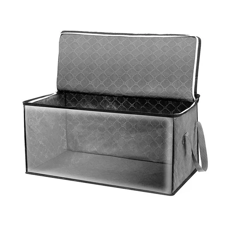 

Large Capacity Clothing Storage Bag With Handle Folding Dustproof Zipper Closure Organizer Home Storage Clothing Storage Bag
