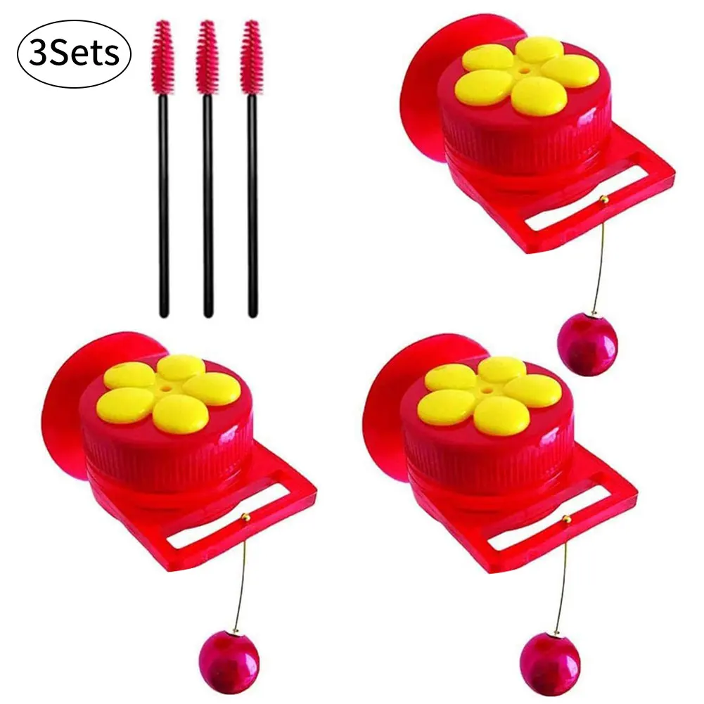 

Hummingbird Feeder Plastic Garden Bird Feeding Device Small Handheld Bird Flower Feeder Decoration for Outdoor Indoor 3 Set