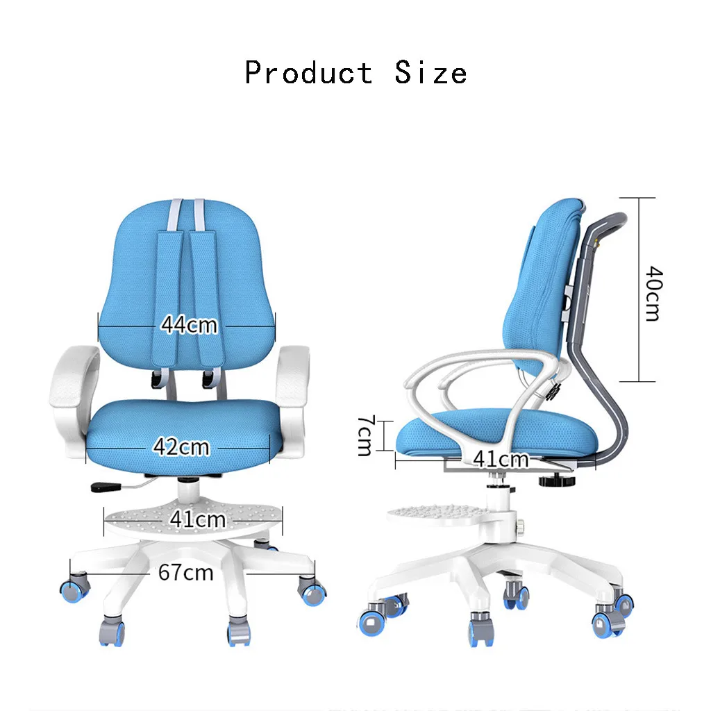 

Children's Learning Chair Liftable Study Swivel Chair w/ Footrest Backrest Learning Chair Sitting Posture Correction Desk Chair