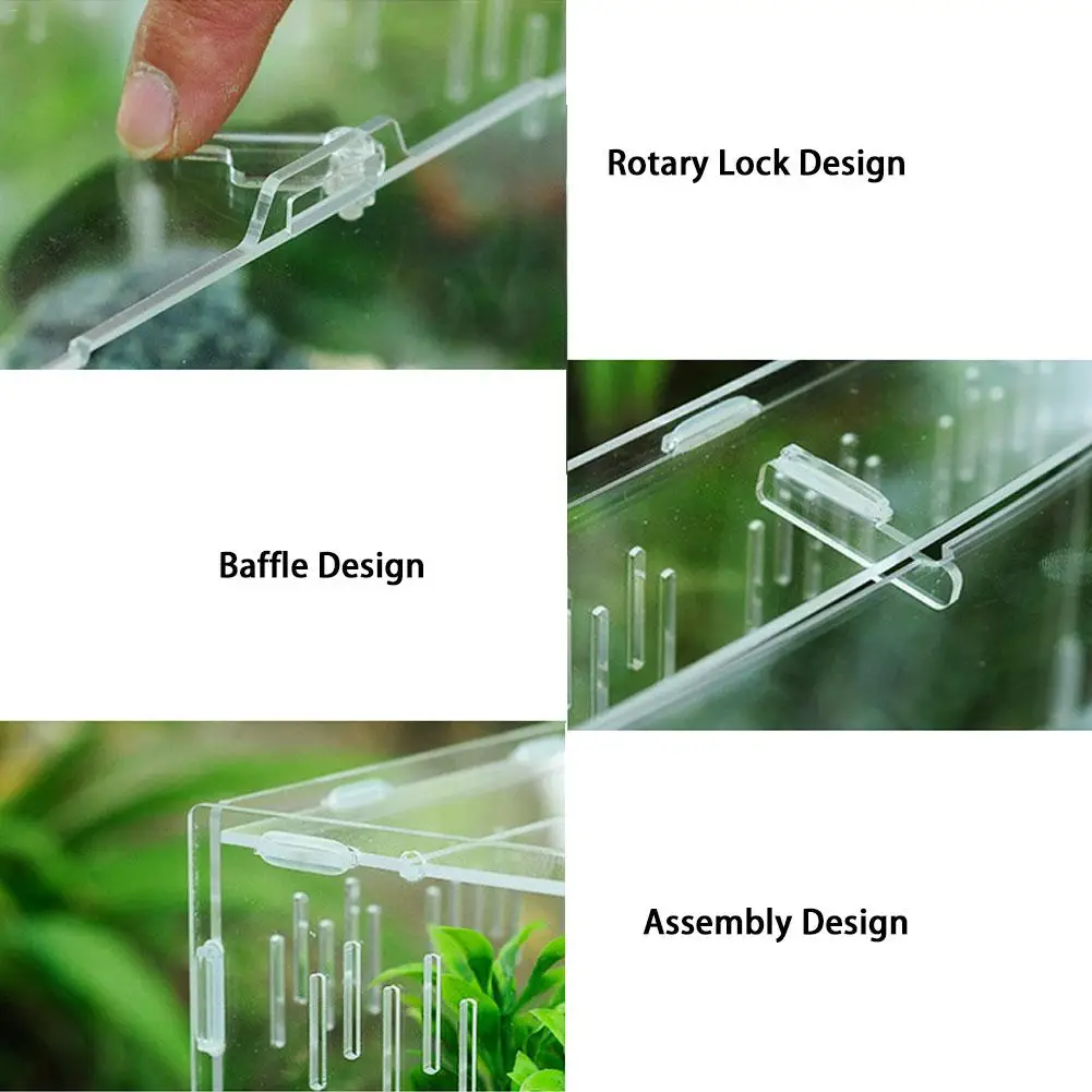 Четырехсторонняя вентиляционная прозрачная коробка для разведения рептилий