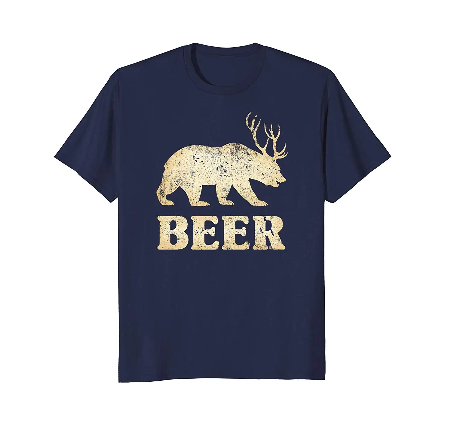 

Vintage Bear and Deer Representaty Beer. Funny Graphic Printed T-Shirt. Summer Cotton O-Neck Short Sleeve Mens T Shirt New