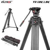 viltrox vx 18m professional heavy duty stable aluminum non slip video tripod fluid pan head carry bag for camera dv 1 8m