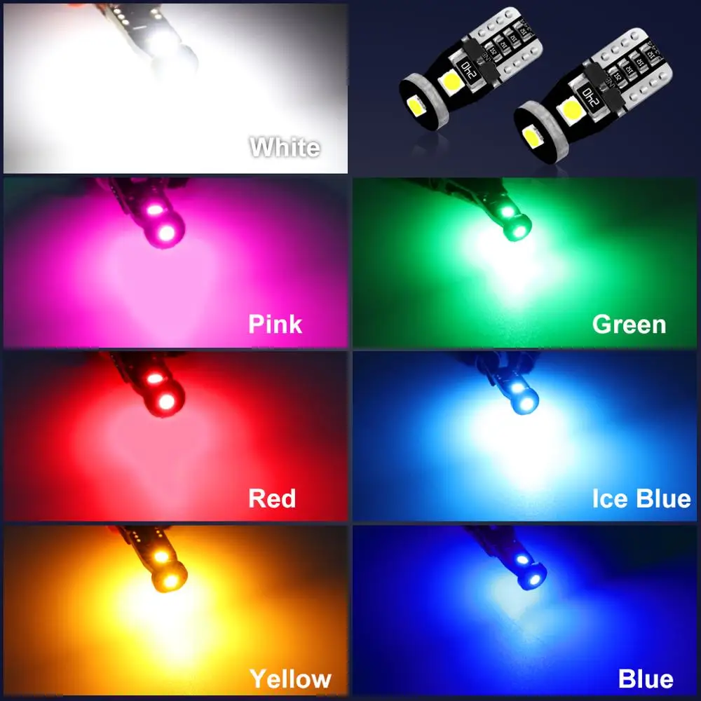10 шт. T10 Led Canbus W5W светодиодные лампы для Renault kwid символ трафик Dacia Sandero Logan Duster 2016 2017