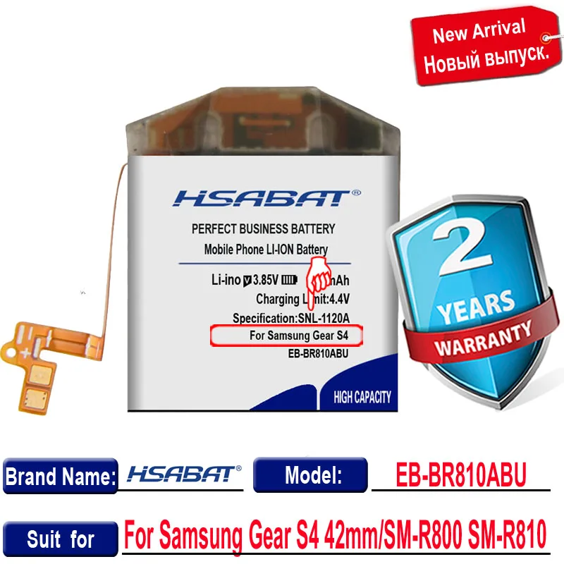 HSABAT 1000 мАч EB-BR810ABU EB-BR170ABU аккумулятор для SAMSUNG GALAXY S4 Watch 42 мм SM-R810 батареи |