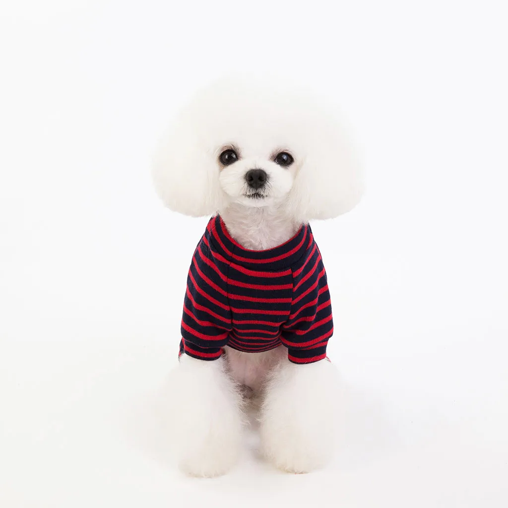 Pet Winter Stripe Color Bottoming Dog Costumes Cat Clothes Vest Shirt Household Family Home Accessories Dropshipping New | Дом и сад