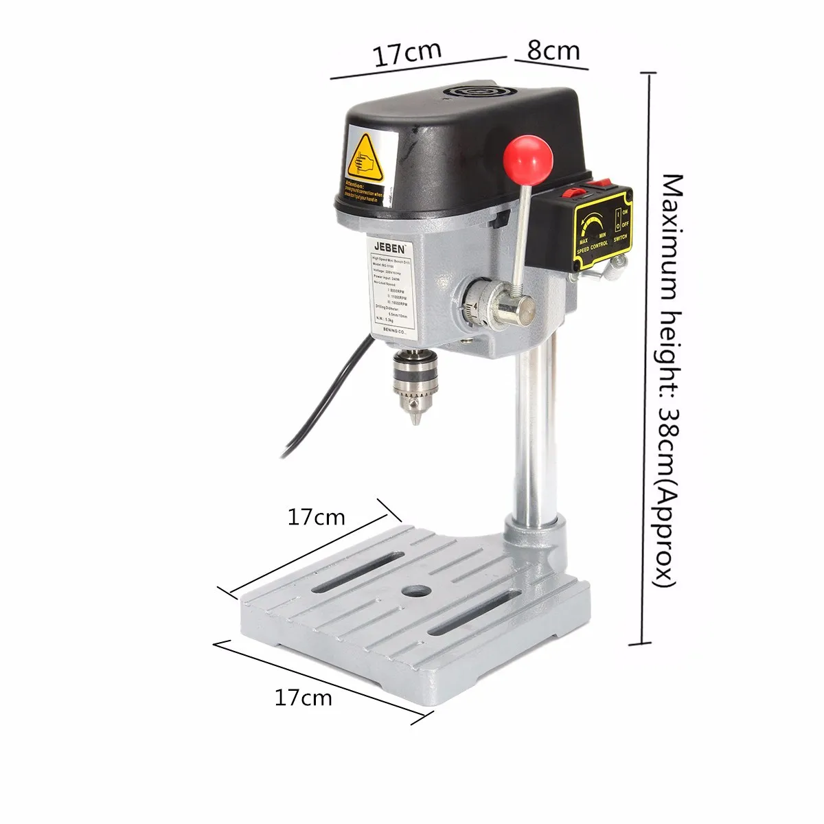 

220V Bench Drill Stand 240W Mini Electric Bench Drilling Machine Drill Chuck 0.6-6.5mm Wood Metal Electric Tools with Accessory