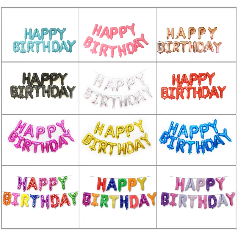 Воздушные шары из фольги с надписью Happy Birthday 16 дюймов|Воздушные и аксессуары| |