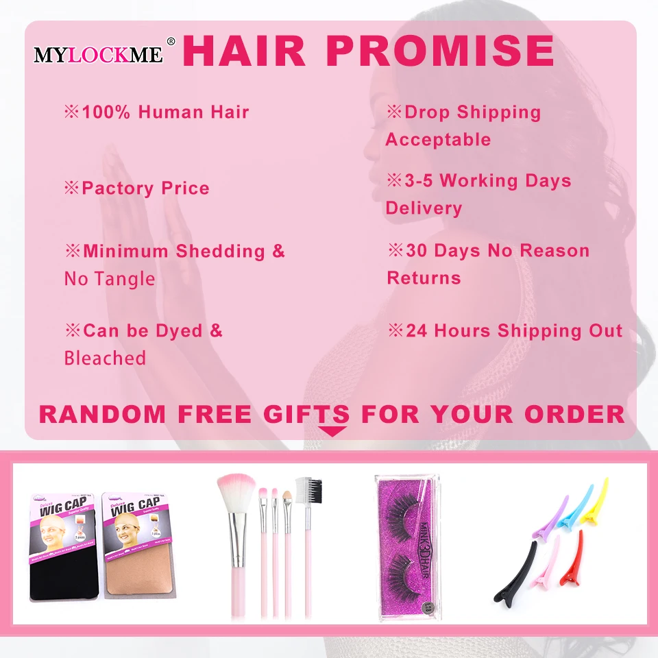 

MYLOCKME Deep Wave 3 Bundles With 4X4 Lace Closure Natural Color Peruvian Remy Hair Bundles With Closure For Black Women