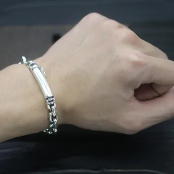 New 100% real pure S925 sterling silver fashion man bracelet 8MM 5