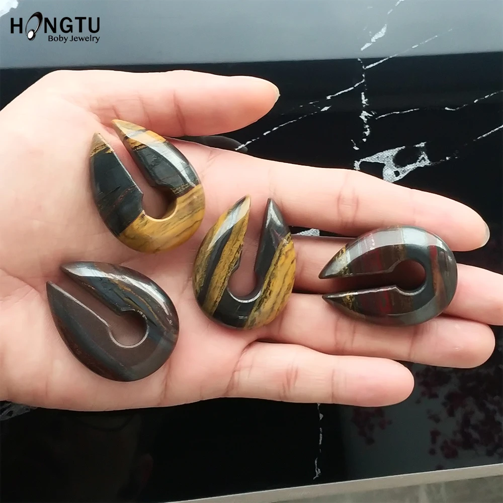 

1-2PC New Colorful Stone Gauges Keyhole Ear Stretchers Ear Weights Plugs and Tunnels Gauge Earrings Piercing Sexy Body Jewelry