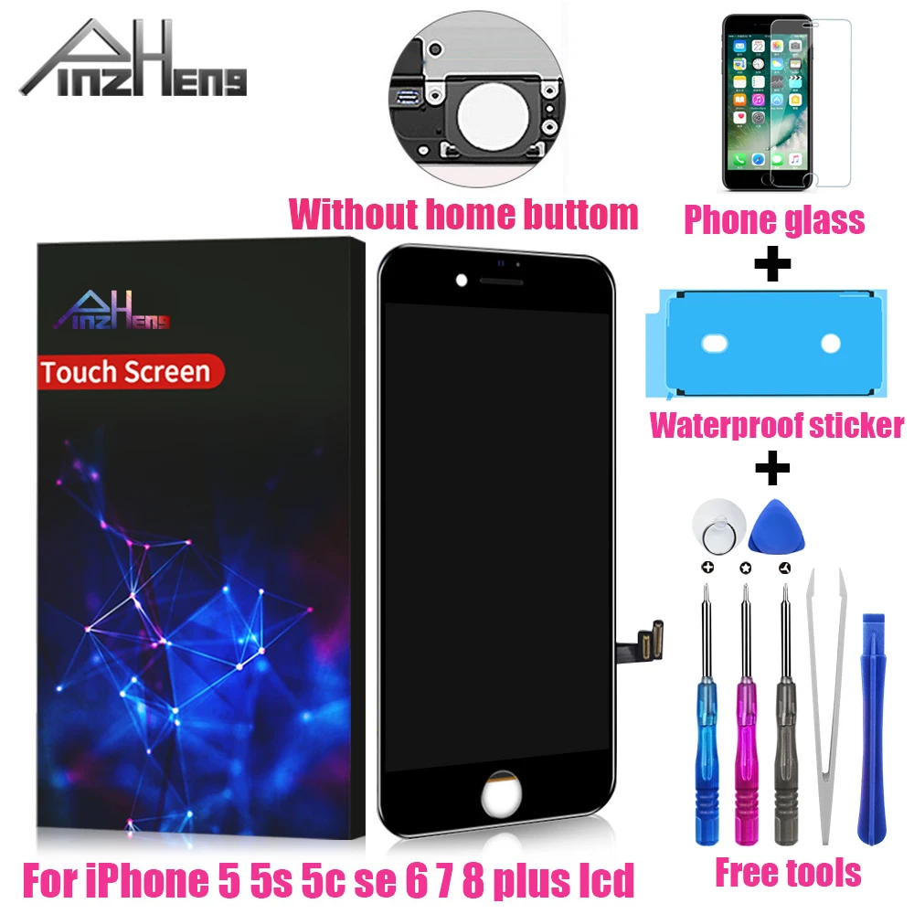 PINZHENG ЖК экран для iPhone 5 5S 5C 6 6S 7 8 Plus дисплей полная сборка дигитайзер без битых