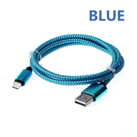 3 meters 2a fast charging denim wire and copper mobile phone data cord wire 6 colors cable for android phones usb type c cable