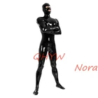 Сексуальный экзотический сексуальный черный мужской латексный костюм кошки ручной работы на заказ с капюшоном, перчатками и носками zentai cekc ФЕТИШ боди на молнии сзади