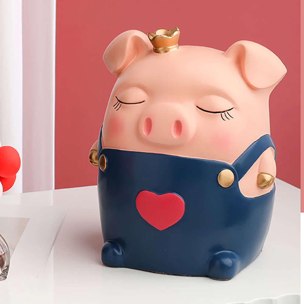 

Cute Pig Resin Figurine Tissue Holder Napkin Paper Storage Box For Home Decor Statue Ornament Living Room Decoration Sculpture