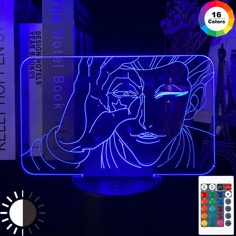 

3d Lamp Hisoka Face Led Color Changing Atmosphere for Kids Bedroom Decor Light Child Night Light Anime Hunter X Hunter Gift