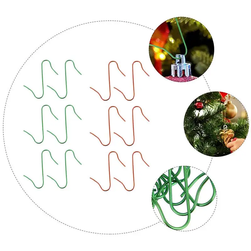 

100 шт., многофункциональные металлические крючки-Вешалки для рождественской елки