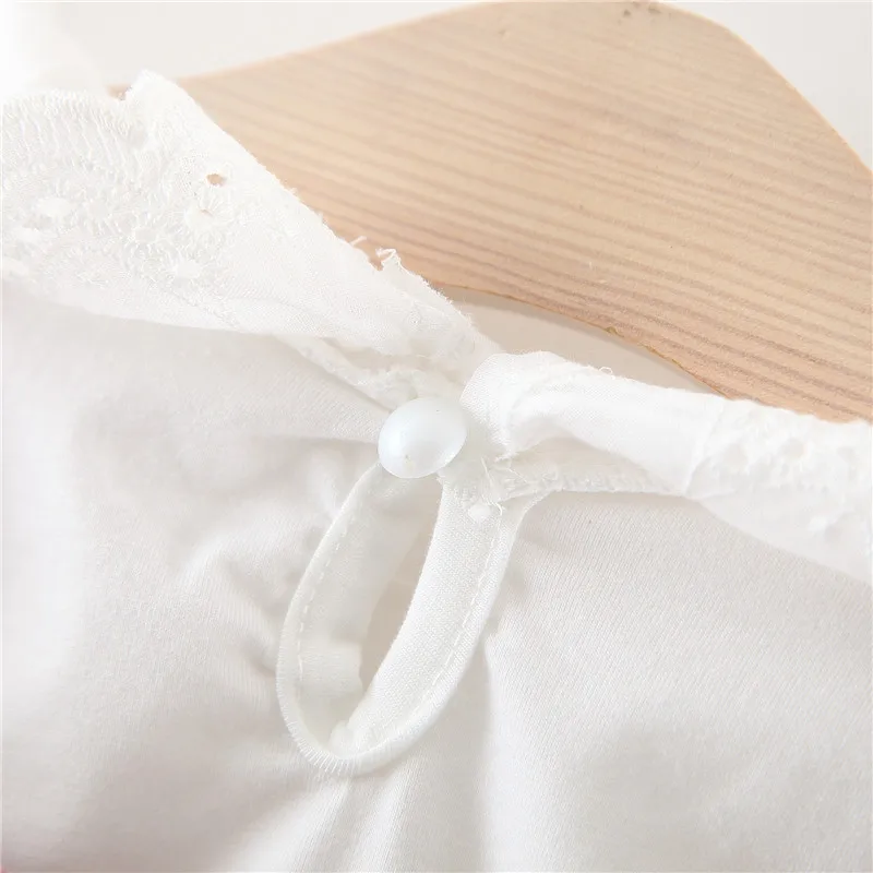 Платье для маленьких девочек весенне осенняя одежда с мультяшным жирафом белые